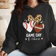 Game Day Vibes Football Baseball Mom Heart Wmen Hoodie Game Day Vibes Football Baseball Mom Heart Wmen Hoodie
