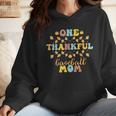 Groovy Retro One Thankful Baseball Mom Thanksgiving Fall Wmen Hoodie