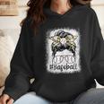 Leopard Messy Bun Mom Mother's Day Baseball Mommy Wmen Hoodie Leopard Messy Bun Mom Mother's Day Baseball Mommy Wmen Hoodie