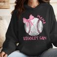 Mama Biggest Fan Coquette Bow Baseball Mom Fan Mother's Day Wmen Hoodie Mama Biggest Fan Coquette Bow Baseball Mom Fan Mother's Day Wmen Hoodie