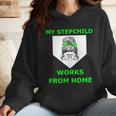 Messy Bun Baseball Mom My Stepchild Works From Home Wmen Hoodie