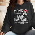 Moms Against White Baseball Pants For a Baseball Mom Wmen Hoodie