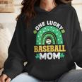 One Lucky Baseball Mom St Patricks Day Rainbow Mother Mama Wmen Hoodie