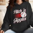 Pitch 'n Giggles Baseball Player Women Baseball Mom Wmen Hoodie Pitch 'n Giggles Baseball Player Women Baseball Mom Wmen Hoodie