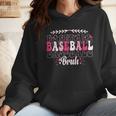 Retro Groovy Baseball Bruh Proud Baseball Mom Wmen Hoodie