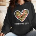 Softball Baseball Mom Valentine Leopard Heart Mother's Day Wmen Hoodie