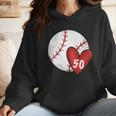 Womens Custom Baseball Mom Number 50 Heart For Mom Mommy Wmen Hoodie