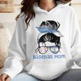Argentina Baseball Mom Messy Bun Wmen Hoodie Argentina Baseball Mom Messy Bun Wmen Hoodie