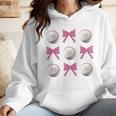 Baseball Boys Girls Baseball Mom Tee Pink Bow Baseball Wmen Hoodie