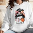 Baseball Mom Basketball Mom Of Both Messy Bun Mother's Day Wmen Hoodie Baseball Mom Basketball Mom Of Both Messy Bun Mother's Day Wmen Hoodie