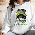 Brazil Baseball Mom Messy Bun Wmen Hoodie Brazil Baseball Mom Messy Bun Wmen Hoodie
