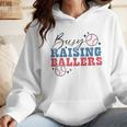 Busy Raising Ballers Retro Groovy Baseball Mom Outfit Wmen Hoodie Busy Raising Ballers Retro Groovy Baseball Mom Outfit Wmen Hoodie