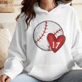 Custom Baseball Mom Number 17 Heart For Mom Mommy Premium Wmen Hoodie Custom Baseball Mom Number 17 Heart For Mom Mommy Premium Wmen Hoodie