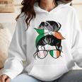 Ireland Baseball Mom Messy Bun Irish Baseball Girl Wmen Hoodie Ireland Baseball Mom Messy Bun Irish Baseball Girl Wmen Hoodie