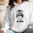 Mom Of Both Volleyball And Baseball Mom For Women Messy Bun Wmen Hoodie Mom Of Both Volleyball And Baseball Mom For Women Messy Bun Wmen Hoodie