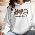 Peace Love Baseball Mom Leopard Print Cheetah Pattern Wmen Hoodie