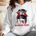 Peru Baseball Mom Messy Bun Wmen Hoodie