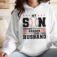 My Son Throws Harder Than Your Husband Baseball Mom Wmen Hoodie