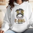 T Ball Mom Messy Bun Leopard Baseball Mom Leopard Wmen Hoodie T Ball Mom Messy Bun Leopard Baseball Mom Leopard Wmen Hoodie