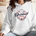 Vintage Baseball Mom Ballpark Momma Baseball Lover Wmen Hoodie