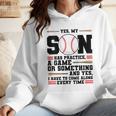 Yes Son Has Practice a Game Baseball Mom Wmen Hoodie