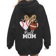 Ball Mom Football Baseball Mom Heart Women Hoodie Back Print Ball Mom Football Baseball Mom Heart Women Hoodie Back Print