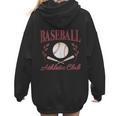 Baseball Athletic Social Club Baseball Mom Trendy Baseball Women Hoodie Back Print