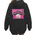 BASEBALL MOM BREAST CANCER RIBBON PINK SPORTS MOM Women Hoodie Back Print BASEBALL MOM BREAST CANCER RIBBON PINK SPORTS MOM Women Hoodie Back Print
