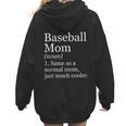 Baseball Mom Definition Sarcastic Sports Women Hoodie Back Print Baseball Mom Definition Sarcastic Sports Women Hoodie Back Print