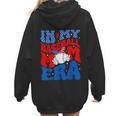 In My Baseball Mom Era Groovy Baseball Mother's Day US Flag Women Hoodie Back Print In My Baseball Mom Era Groovy Baseball Mother's Day US Flag Women Hoodie Back Print