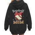 Baseball Mom Headband Leopard Baseball Ball Mother's Day Women Hoodie Back Print