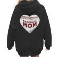 Baseball Mom Heart Love Mother's Day Game Day Support Women Hoodie Back Print Baseball Mom Heart Love Mother's Day Game Day Support Women Hoodie Back Print