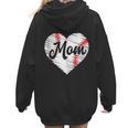 Baseball Mom Heart Mother's Day Mom Grandma Mama Boys Girls Women Hoodie Back Print Baseball Mom Heart Mother's Day Mom Grandma Mama Boys Girls Women Hoodie Back Print