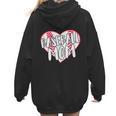 Baseball Mom Heart Women Hoodie Back Print