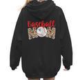 Baseball Mom Leopard Print Cute Mother's Day Sport Lover Women Hoodie Back Print