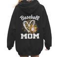 Baseball Mom Leopard Heart Matching Family Women Hoodie Back Print