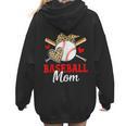 Baseball Mom Leopard Heart Mother's Day Girls Women Hoodie Back Print Baseball Mom Leopard Heart Mother's Day Girls Women Hoodie Back Print
