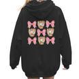 Baseball Mom Sister Tween Teen Girl Girly Pink Bow Preppy Women Hoodie Back Print