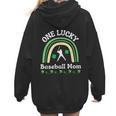 Baseball Mom St Patrick's Day Irish Shamrock Sports Women Hoodie Back Print Baseball Mom St Patrick's Day Irish Shamrock Sports Women Hoodie Back Print