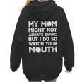 Baseball Mom Swing Watch Mouth Baseball Boy Women Hoodie Back Print Baseball Mom Swing Watch Mouth Baseball Boy Women Hoodie Back Print