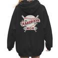 Baseball Mom Vintage Retro Game Day Son Supporter Fan Women Hoodie Back Print