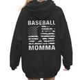 Baseball Momma Mom USA Flag 4th Of July Women Hoodie Back Print Baseball Momma Mom USA Flag 4th Of July Women Hoodie Back Print