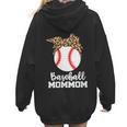 Baseball MomMom Baseball Player Leopard Mom Mom Women Hoodie Back Print Baseball MomMom Baseball Player Leopard Mom Mom Women Hoodie Back Print