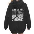 Baseball Momo Mom USA Flag 4th Of July Women Hoodie Back Print Baseball Momo Mom USA Flag 4th Of July Women Hoodie Back Print