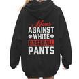 Baseball Moms Against White Baseball Pants Women Hoodie Back Print