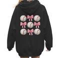 Baseballs And Bows Coquette Baseball Mom Baseball Coach Girl Women Hoodie Back Print Baseballs And Bows Coquette Baseball Mom Baseball Coach Girl Women Hoodie Back Print
