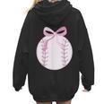 Coquette Baseball Mom Pink Bow Baseball Mama Women Hoodie Back Print Coquette Baseball Mom Pink Bow Baseball Mama Women Hoodie Back Print