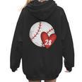 Custom Baseball Mom Number 28 Heart For Mom Mommy Women Hoodie Back Print