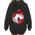Custom Baseball Mom Number 7 Heart For Mom Mommy Women Hoodie Back Print