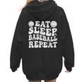 Eat Sleep Baseball Repeat Baseball Lover Baseball Mom Girls Women Hoodie Back Print